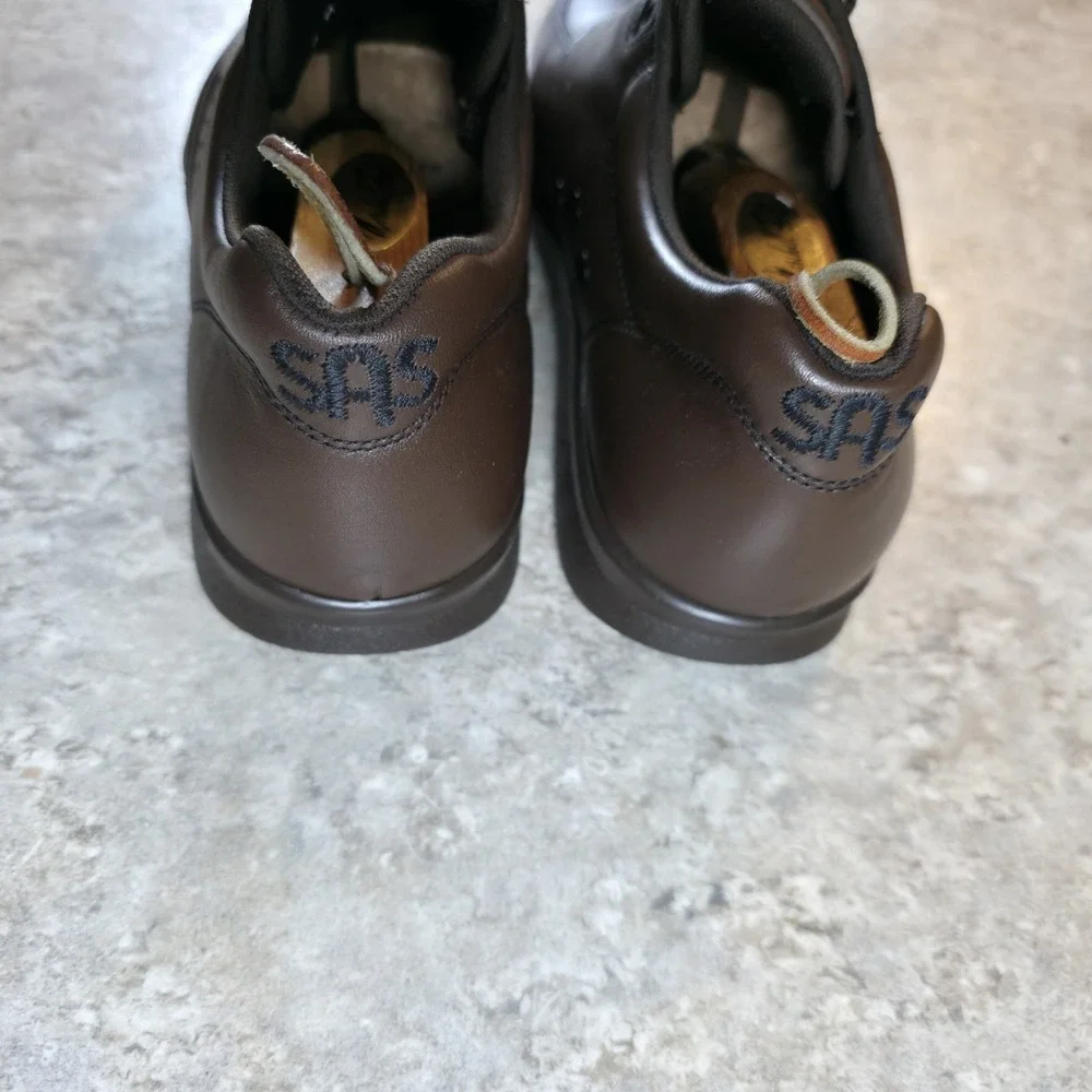 SAS Time Out Shoes Brown Leather Comfort Lace Up Sneakers Mens‎ Size 8 M New